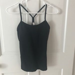 lululemon power y tank black size 4